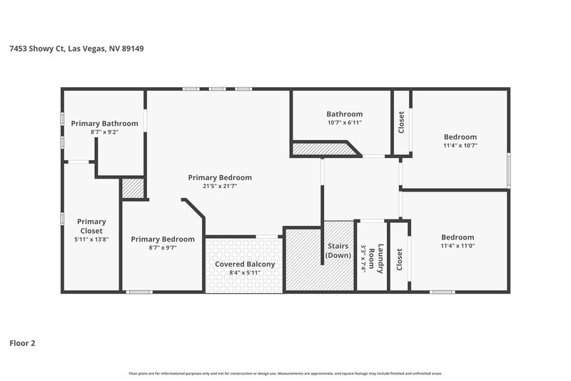 2,020/Mo, 7453 Showy Ct Las Vegas, NV 89149 Floor Plan View 2