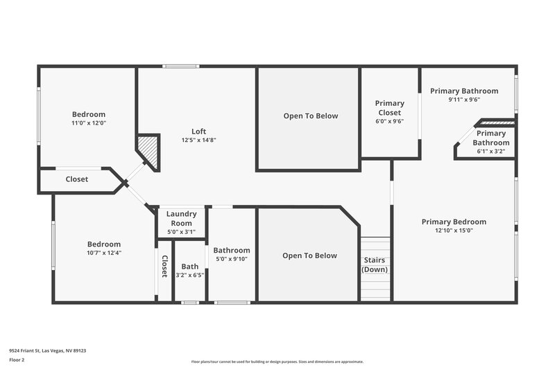 2,145/Mo, 9524 Friant St Las Vegas, NV 89123 Floor Plan View 2