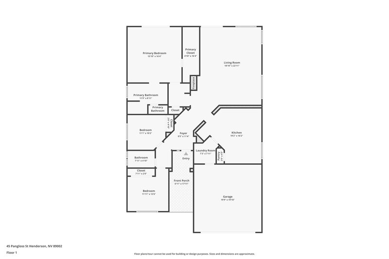 2,220/Mo, 45 Pangloss St Henderson, NV 89002 Floor Plan View