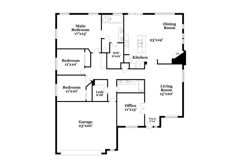 2,330/Mo, 5991 Halehaven Dr Las Vegas, NV 89110 Floor Plan View