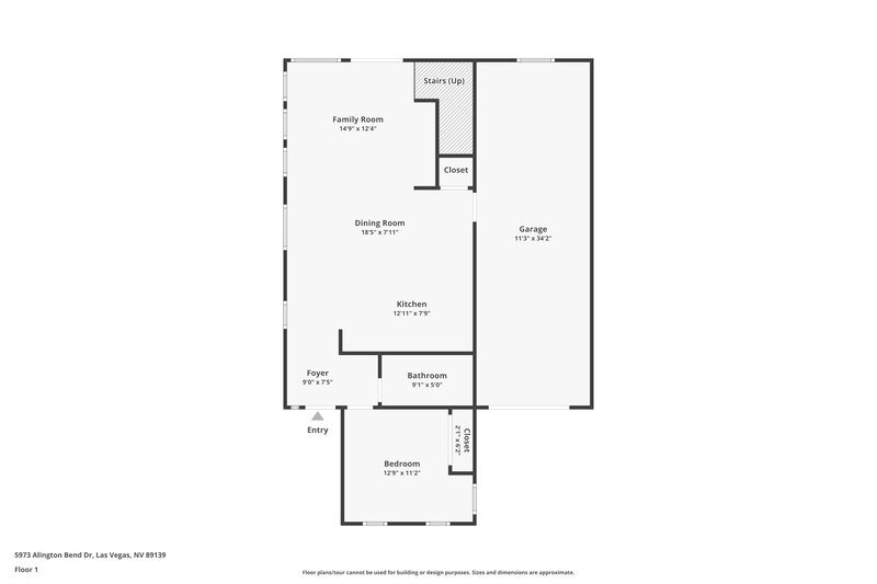 2,245/Mo, 5973 Alington Bend Dr Las Vegas, NV 89139 Floor Plan View