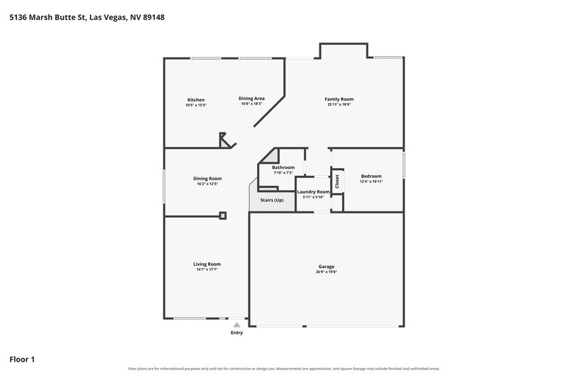 2,925/Mo, 5136 Marsh Butte St Las Vegas, NV 89148 Floor Plan View