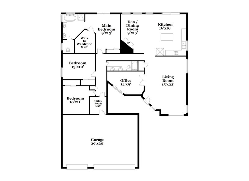 2,160/Mo, 8932 Shale Valley St Las Vegas, NV 89123 Floor Plan View