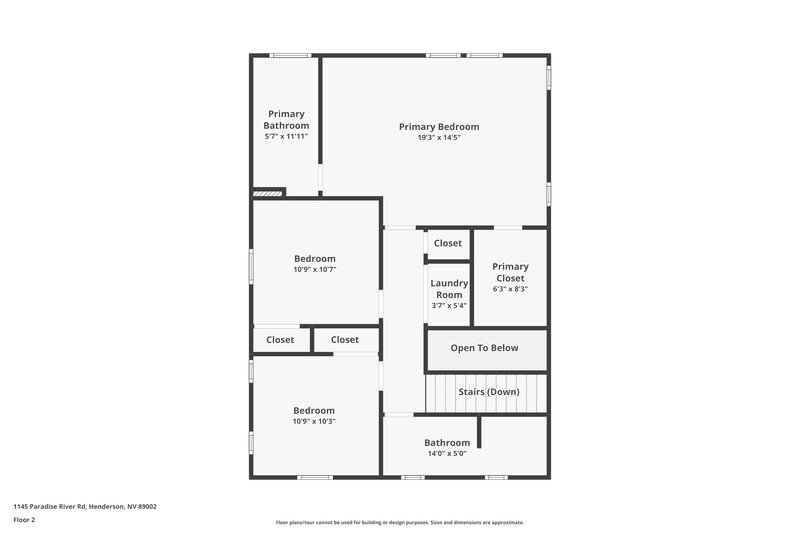 1,855/Mo, 1145 Paradise River Rd Henderson, NV 89002 Floor Plan View 2