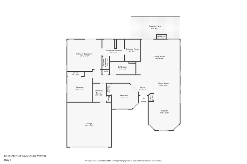 1,955/Mo, 6364 Gentlewood Ave Las Vegas, NV 89130 Floor Plan View
