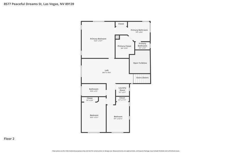 2,410/Mo, 8577 Peaceful Dreams St Las Vegas, NV 89139 Floor Plan View 2