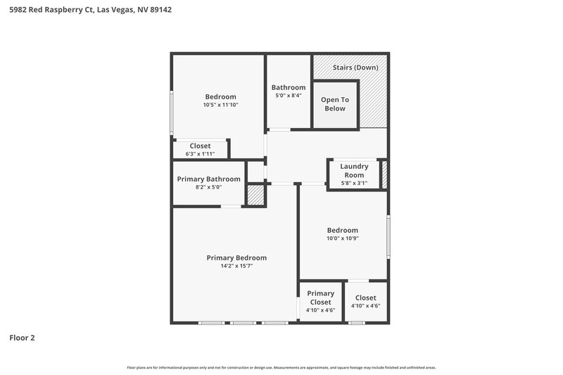 1,845/Mo, 5982 Red Raspberry Ct Las Vegas, NV 89142 Floor Plan View 2