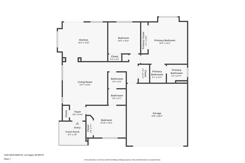 0/Mo, 1532 Helen Belle Dr Las Vegas, NV 89110 Floor Plan View
