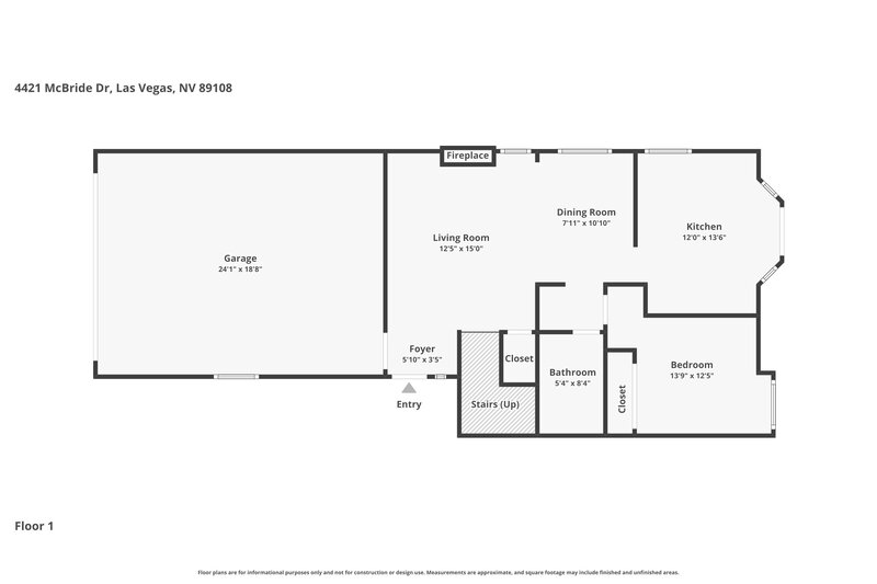 1,880/Mo, 4421 McBride Dr Las Vegas, NV 89108 Floor Plan View