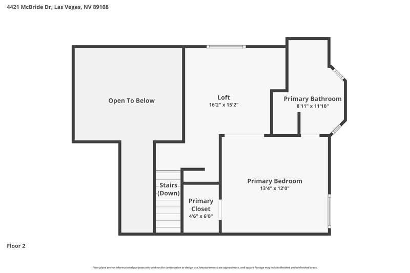1,880/Mo, 4421 McBride Dr Las Vegas, NV 89108 Floor Plan View 2