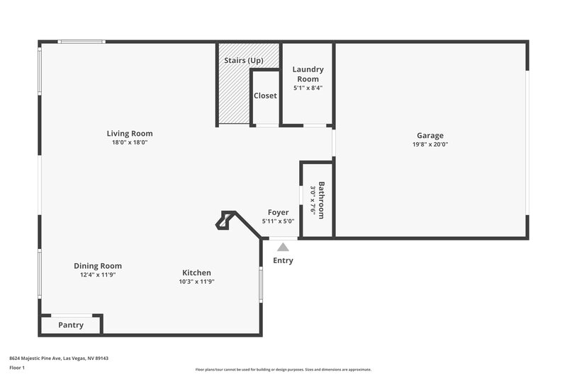 2,040/Mo, 8624 Majestic Pine Ave Las Vegas, NV 89143 Floor Plan View