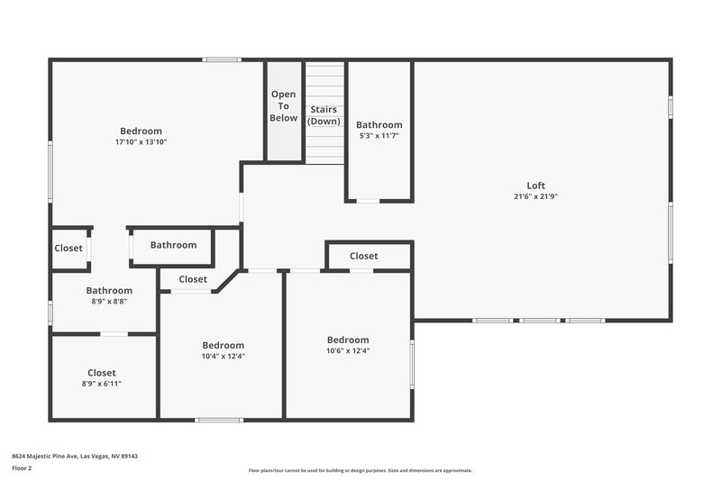 2,040/Mo, 8624 Majestic Pine Ave Las Vegas, NV 89143 Floor Plan View 2