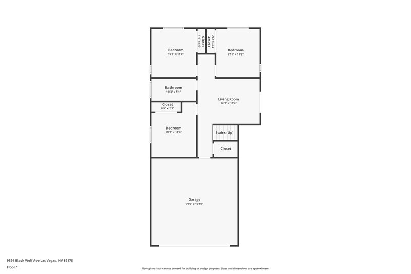 2,175/Mo, 9394 Black Wolf Ave Las Vegas, NV 89178 Floor Plan View