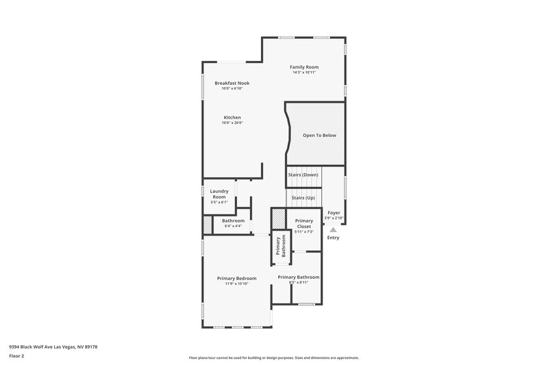 2,175/Mo, 9394 Black Wolf Ave Las Vegas, NV 89178 Floor Plan View 2