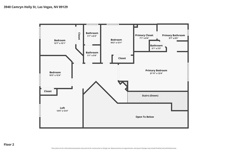 2,330/Mo, 3940 Camryn Holly St Las Vegas, NV 89129 Floor Plan View 2