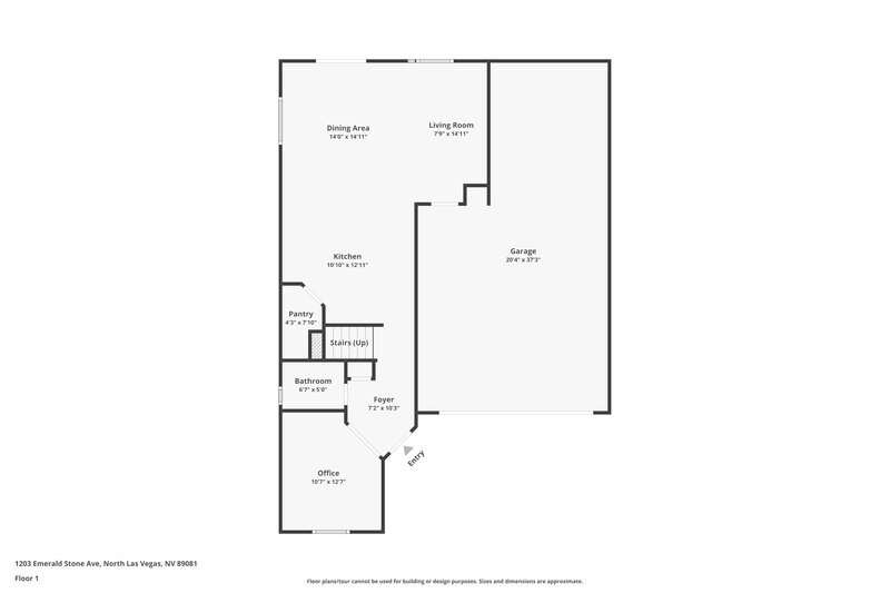 2,220/Mo, 1203 Emerald Stone Ave North Las Vegas, NV 89081 Floor Plan View