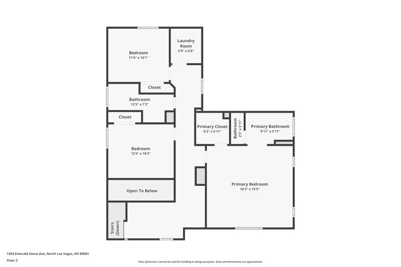 2,220/Mo, 1203 Emerald Stone Ave North Las Vegas, NV 89081 Floor Plan View 2