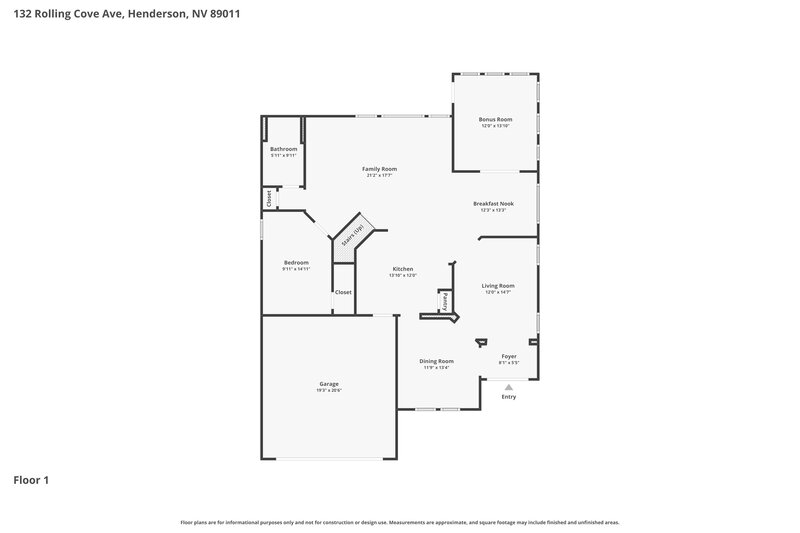 2,775/Mo, 132 Rolling Cove Ave Henderson, NV 89011 Floor Plan View