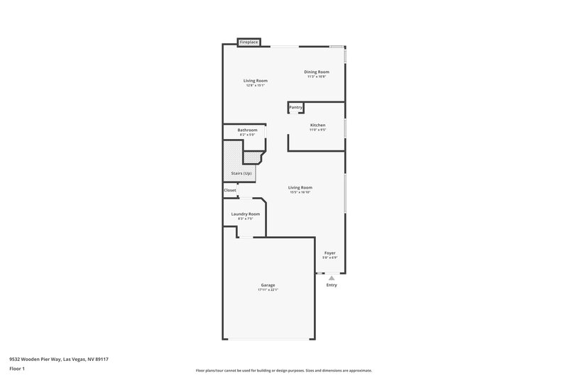 2,300/Mo, 9532 Wooden Pier Way Las Vegas, NV 89117 Floor Plan View