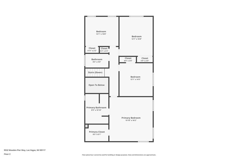 2,300/Mo, 9532 Wooden Pier Way Las Vegas, NV 89117 Floor Plan View 2