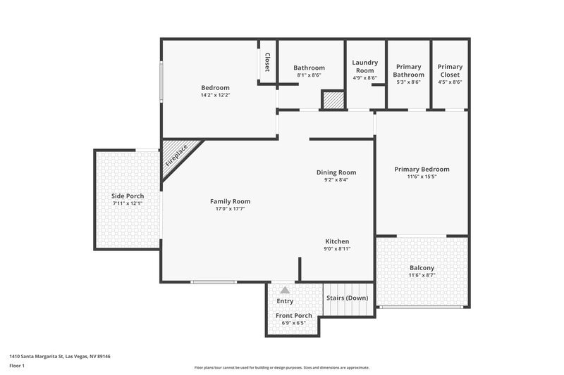 1,475/Mo, 1410 Santa Margarita St Unit E Las Vegas, NV 89146 Floorplan View