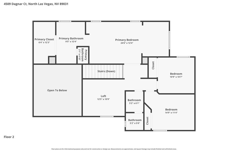 2,230/Mo, 4509 Dagnar Ct North Las Vegas, NV 89031 Floor Plan View 2