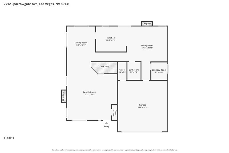 2,345/Mo, 7712 Sparrowgate Ave Las Vegas, NV 89131 Floor Plan View