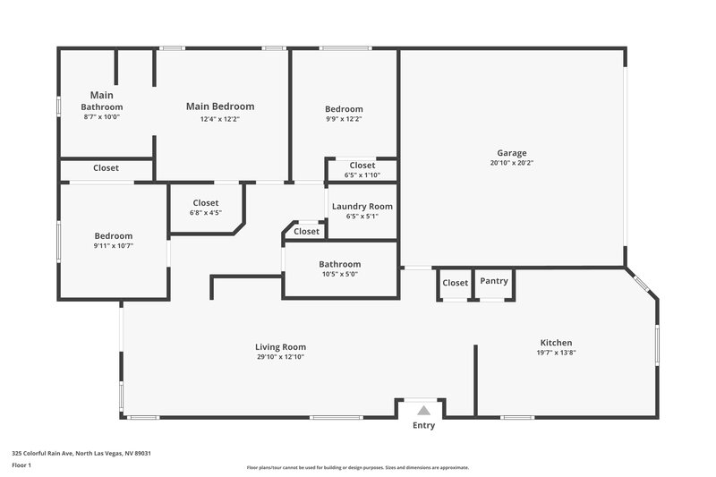 2,005/Mo, 325 Colorful Rain Ave North Las Vegas, NV 89031 Floor Plan View