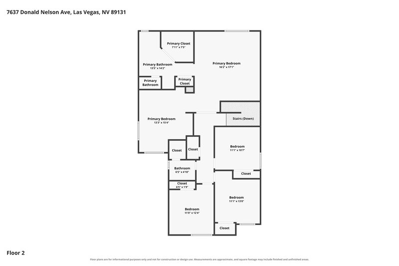 2,385/Mo, 7637 Donald Nelson Ave Las Vegas, NV 89131 Floor Plan View