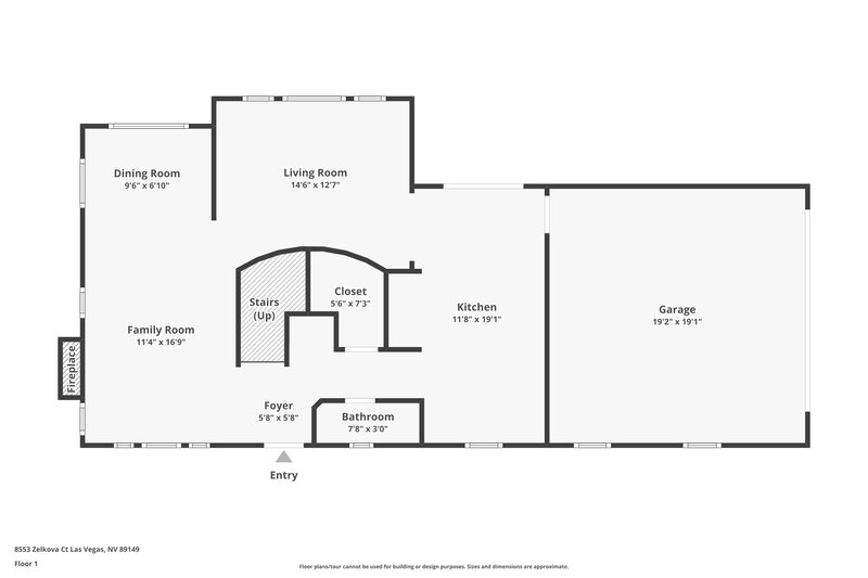 2,450/Mo, 8553 Zelkova Ct Las Vegas, NV 89149 Floor Plan View