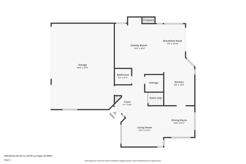3,080/Mo, 4943 Monte del Sol Ln North Las Vegas, NV 89031 Floor Plan View