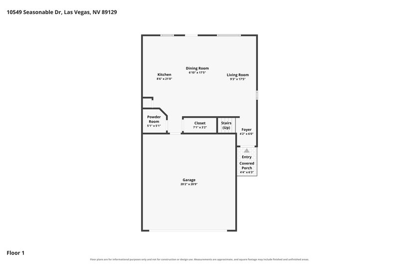 1,835/Mo, 10549 Seasonable Dr Las Vegas, NV 89129 Floor Plan View
