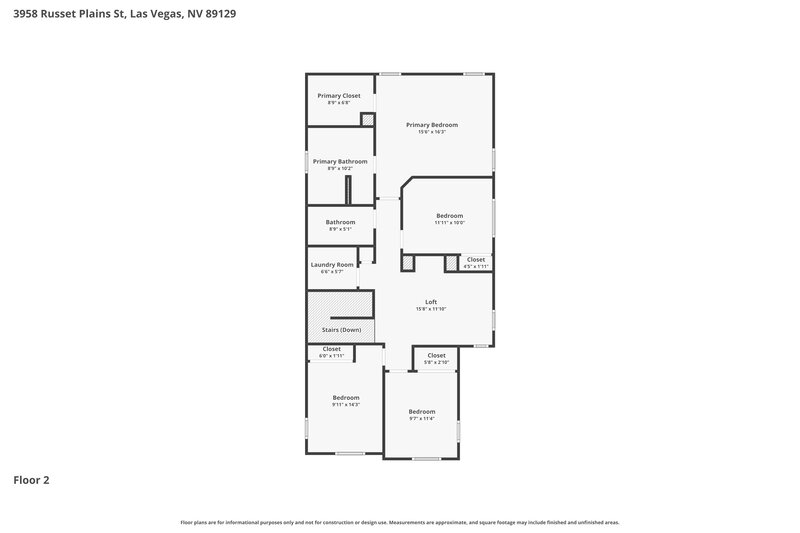 2,325/Mo, 3958 Russet Plains St Las Vegas, NV 89129 Floor Plan View