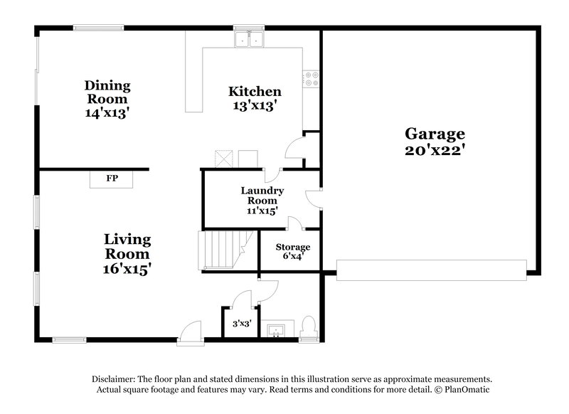 1,840/Mo, 4505 Dagnar Ct North Las Vegas, NV 89031 Floor Plan View