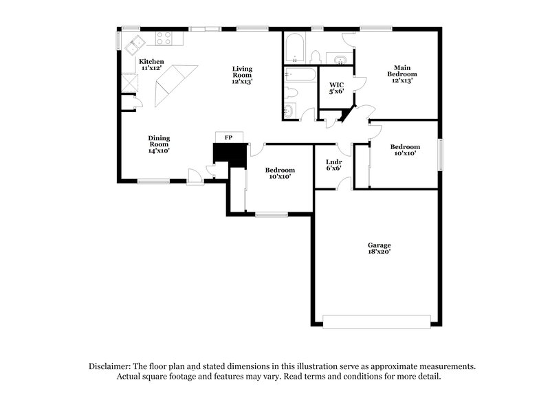 1,835/Mo, 2430 Inlet Beach Ct North Las Vegas, NV 89031 Floor Plan View