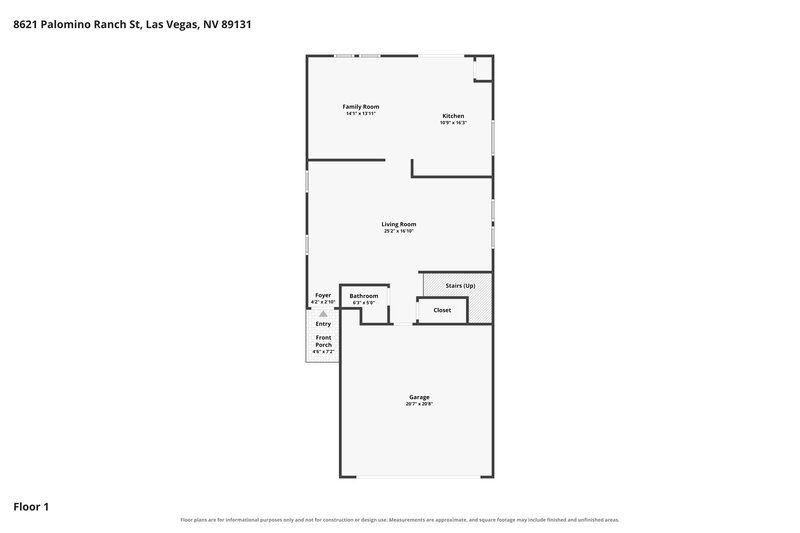 1,945/Mo, 8621 Palomino Ranch St Las Vegas, NV 89131 Floor Plan View