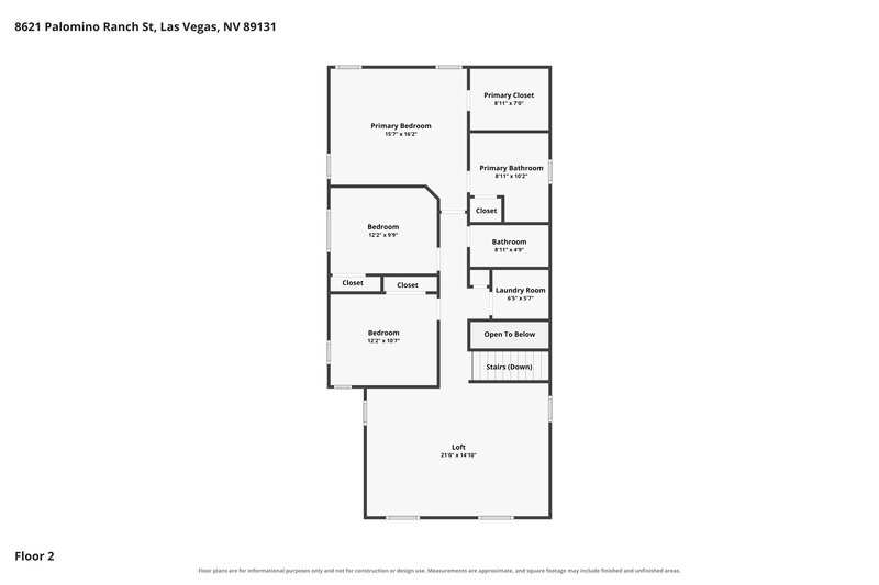 1,945/Mo, 8621 Palomino Ranch St Las Vegas, NV 89131 Floor Plan View 2