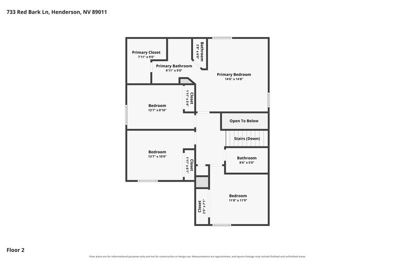 2,225/Mo, 733 Red Bark Ln Henderson, NV 89011 Floor Plan View 2