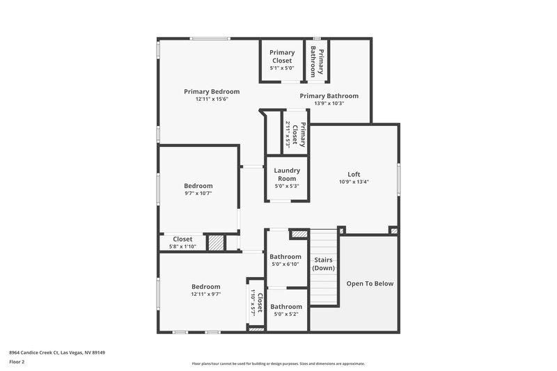 1,950/Mo, 8964 Candice Creek Ct Las Vegas, NV 89149 Floor Plan View 2