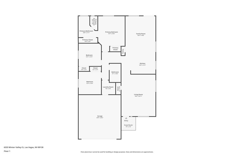 1,940/Mo, 6333 Winter Valley Ct Las Vegas, NV 89130 Floor Plan View