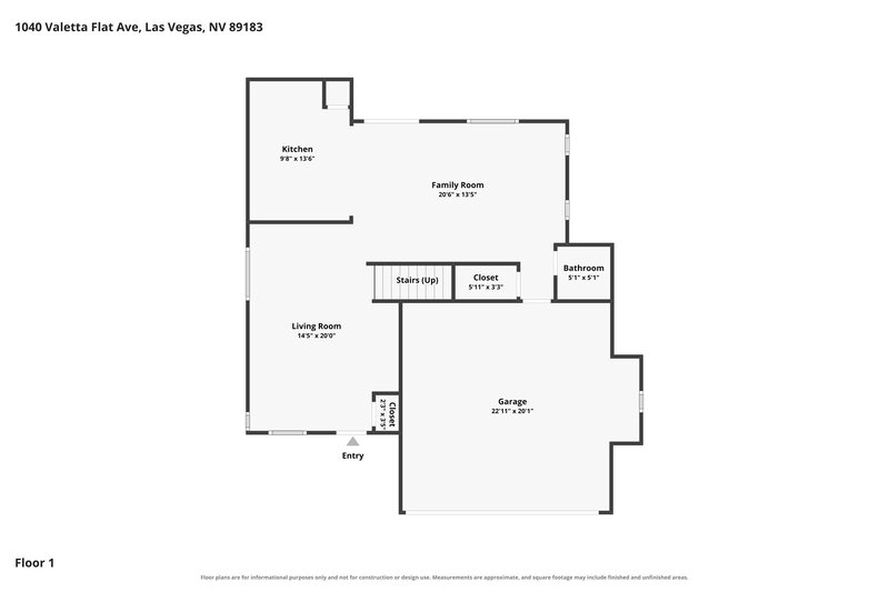 2,140/Mo, 1040 Valetta Flat Ave Las Vegas, NV 89183 Floor Plan View