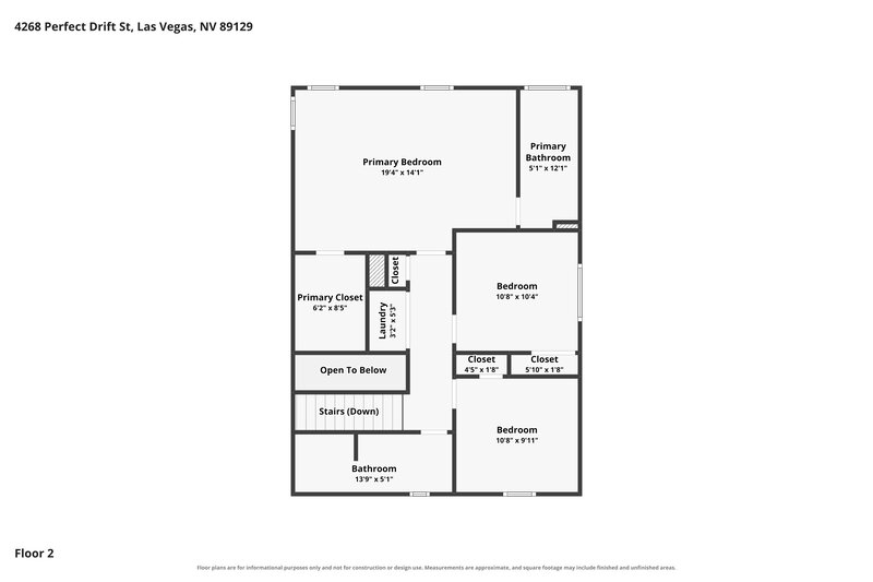 1,825/Mo, 4268 Perfect Drift St Las Vegas, NV 89129 Floor Plan View 2