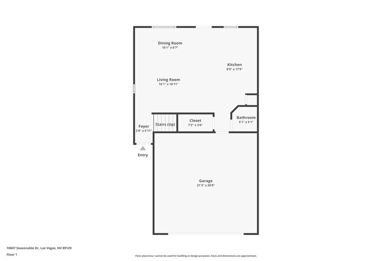 2,105/Mo, 10607 Seasonable Dr Las Vegas, NV 89129 Floor Plan View