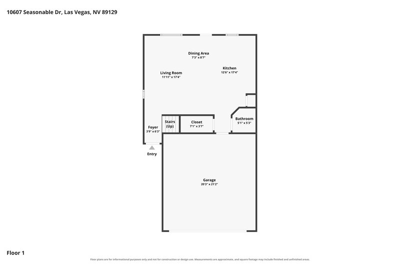 1,955/Mo, 10607 Seasonable Dr Las Vegas, NV 89129 Floor Plan View