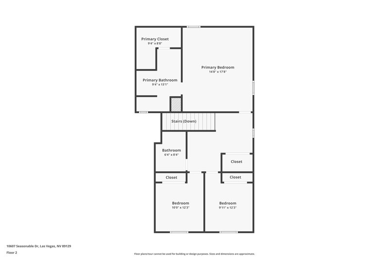 2,105/Mo, 10607 Seasonable Dr Las Vegas, NV 89129 Floor Plan View 2
