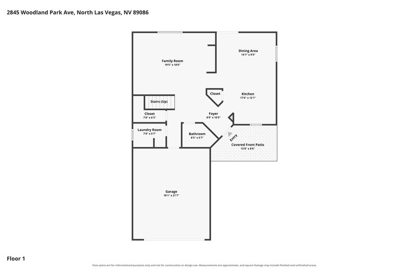 1,900/Mo, 2310 Panther Pl North Las Vegas, NV 89031 Floor Plan View