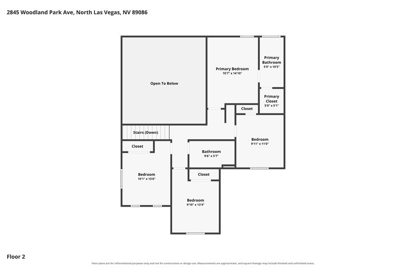 1,900/Mo, 2310 Panther Pl North Las Vegas, NV 89031 Floor Plan View 2