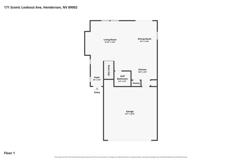 1,970/Mo, 171 Scenic Lookout Ave Henderson, NV 89002 Floor Plan View
