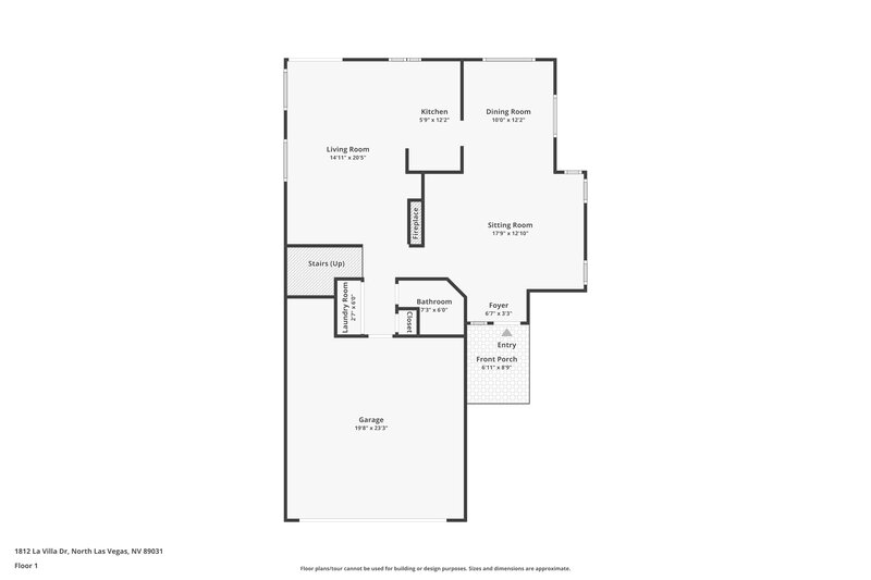 2,020/Mo, 1812 La Villa Drive North Las Vegas, NV 89031 Floor Plan View