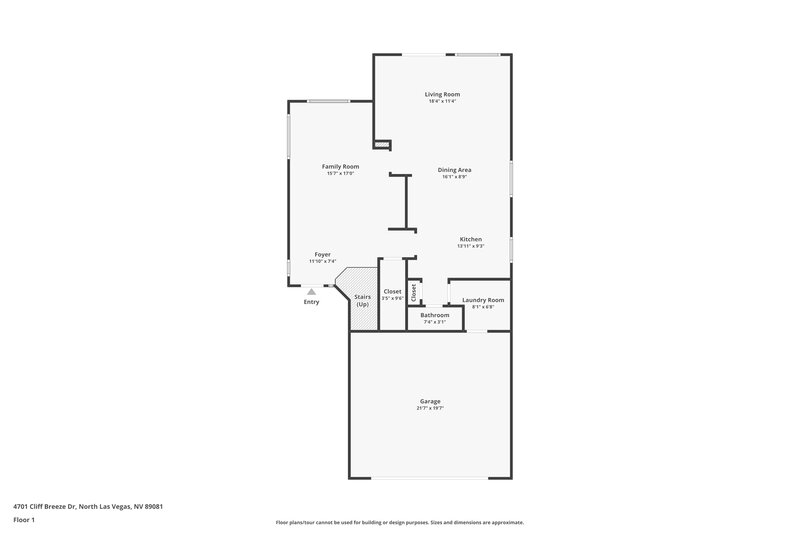2,095/Mo, 4701 Cliff Breeze Dr North Las Vegas, NV 89081 Floor Plan View